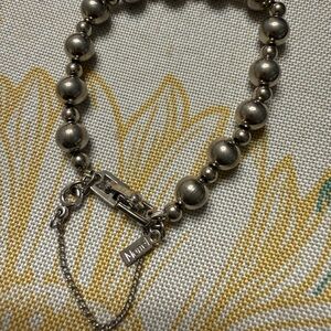 Monet Silver Beaded Bracelet with Chain